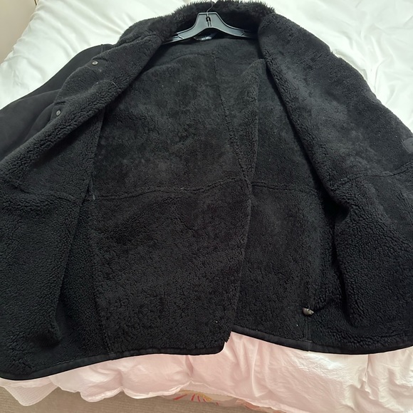 Black suede Shearling coat - Picture 4 of 5